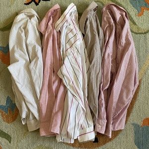 VTG I For Upcyling/Crafting I 5 *Flawed* Striped Men's Shirts